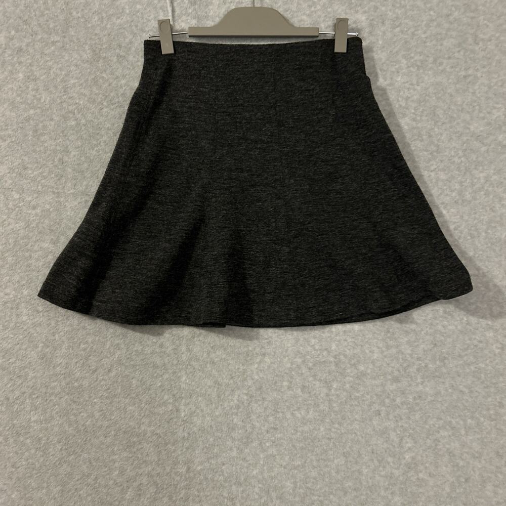 Loft Outlet Skirt Womens Small Gray Marled Knit A-Line Flared Mini Elastic Waist
